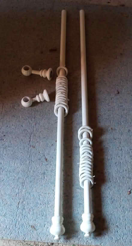 Photo of free White wooden curtain pole (east twickenham) #1