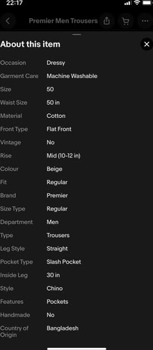 Photo of free Premier Men’s Trousers (Colney Hatch N10) #3