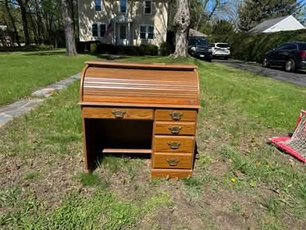 Photo of free Modern roll top desk - on curb (15 Broadway Street) #1