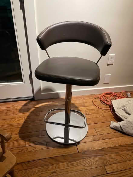 Photo of free Leather and chrome bar stool (DC side of Warrenton) #1