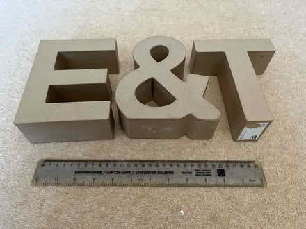 Photo of free 3D cardboard E&T letters for crafting (Cookham SL6) #1