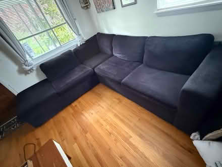 Photo of free Black L shaped couch (Woodlawn) #2