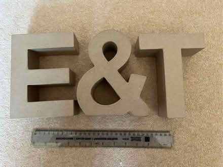 Photo of free 3D cardboard E&T letters for crafting (Cookham SL6) #2