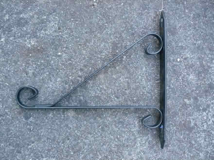 Photo of free 1 x hanging basket bracket Black coated metal (Kempsey WR5) #1