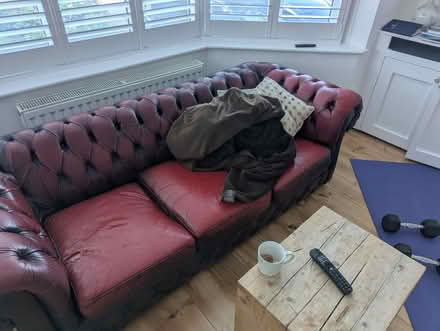 Photo of free Oxblood chesterfield sofa (Westbury on Trym BS9) #1