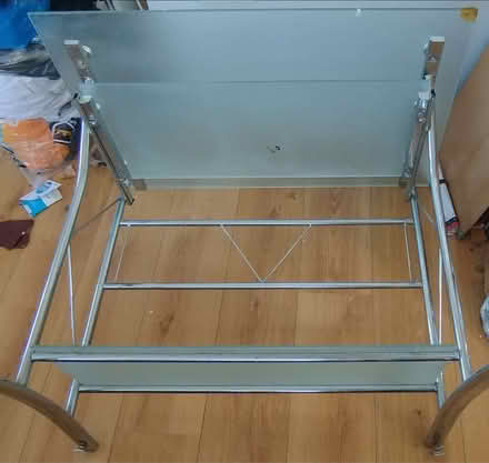 Photo of free Frosted glass office desk with pull-out shelf (Crystal Palace SE19) #2