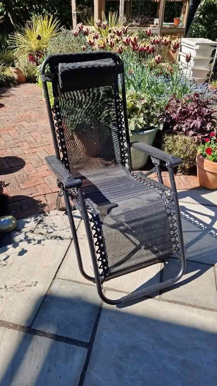 Photo of free 2 Black recliner garden chairs (Gatley SK8) #3