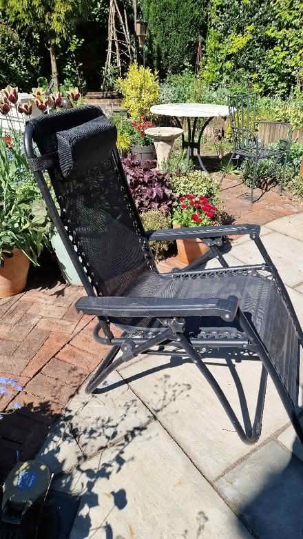 Photo of free 2 Black recliner garden chairs (Gatley SK8) #2