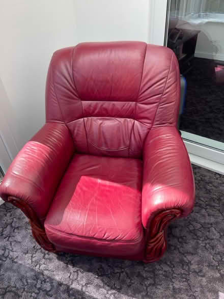 Photo of free red leather armchair (Sandal WF2) #1