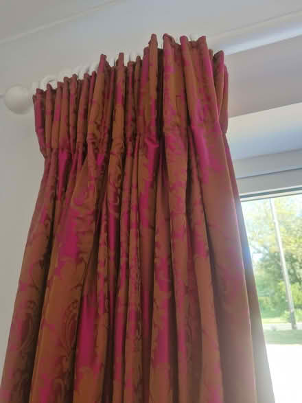Photo of free Deep pink silk curtains (Tendring CO16) #1