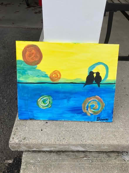 Photo of free Canvas with acrylic paint 16x20" (Crystal Beach) #1