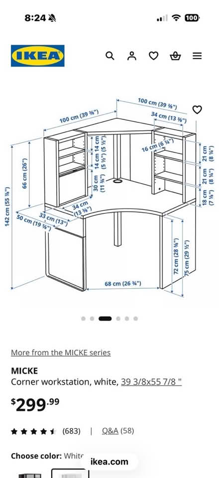 Photo of free IKEA Micke Corner Desk/Workstation (Rosslyn) #3