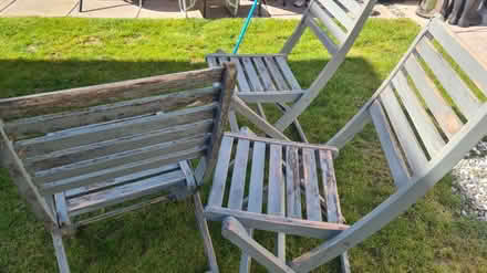 Photo of free Three old foldable garden chairs (Scotstoun G14) #1