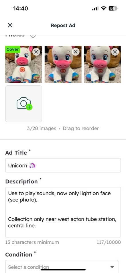 Photo of free Battery teddy bears (West acton - W3) #3