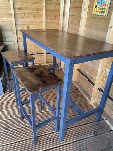 Photo of free High Table and 2 Stools (Battenhall Worcester WR5) #1
