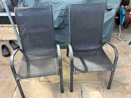 Photo of free 2 x Metal Textilene Grey Garden Chairs (Basildon SS14) #1
