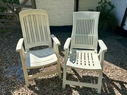 Photo of free Plastic garden chairs (Birlingham, WR10) #1