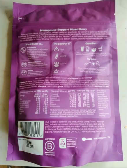 Photo of free Menopause support supplement powder BBE April 2026 (Little Herberts GL53) #2