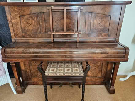 Photo of free upright piano and stool (Barnard's Green WR14) #1