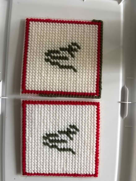 Photo of free “W” needlework coasters WIP (Croton-on-Hudson) #1