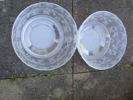 Photo of free 2 x very large plastic/acrylic party punch-style bowls 14x7" (Kempsey WR5) #1