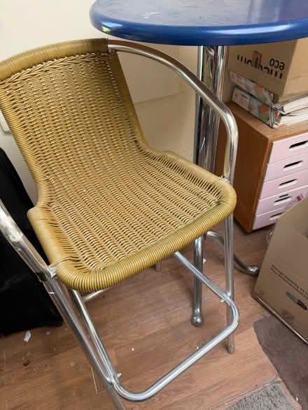 Photo of free Tall table with 1 wicker chair (GU47 9DF) #2