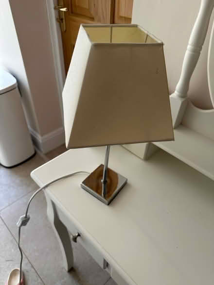 Photo of free Small Cream table lamp with chrome (Ingatestone CM4) #1