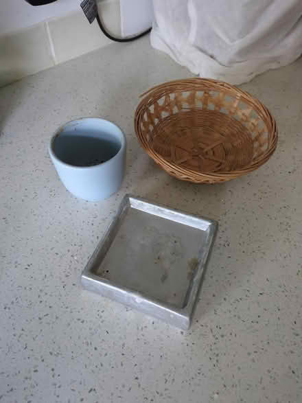 Photo of free Basket candle stand and small plant pot (Orgreave S13) #1