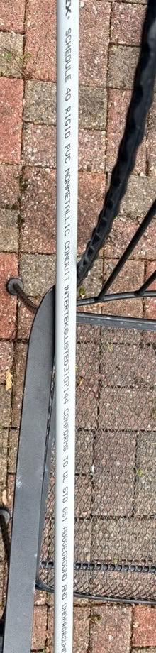 Photo of free 8’ piece of schedule 40 pvc pipe (Belmont, MA) #1