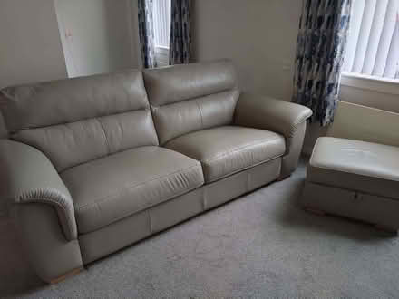 Photo of free Grey sofa and footstool (Broomridge FK7) #1