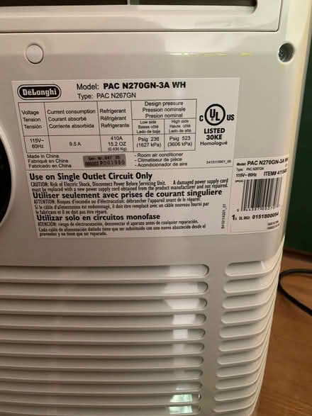 Photo of free Delonghi portable air conditioner (Cranberry Lake) #1