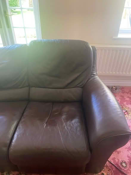 Photo of free Nattuzi brown leather electric recliner in working order (Moss Side PR26) #3