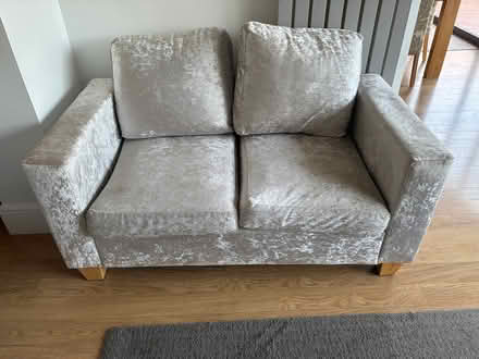 Photo of free Grey-silver two seater sofa (Bow Brickhill MK17) #1