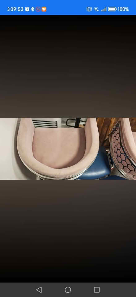 Photo of free 2 pink velvet bar stools (Hanover BN2) #3