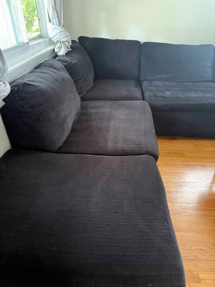 Photo of free Black L shaped couch (Woodlawn) #4