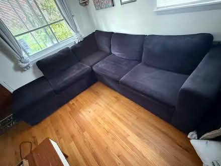Photo of free Black L shaped couch (Woodlawn) #3