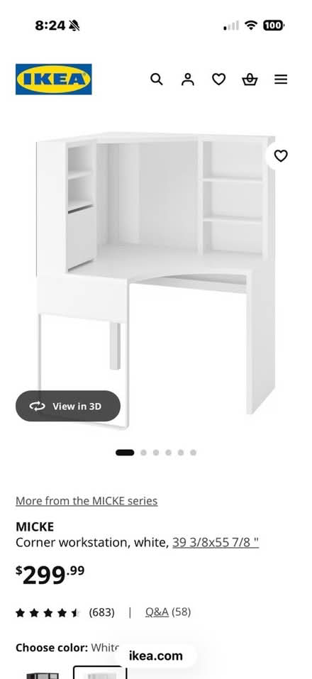 Photo of free IKEA Micke Corner Desk/Workstation (Rosslyn) #4