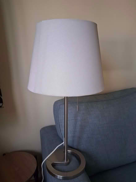 Photo of free Light grey table lamp, chrome base (Breda BT8) #1