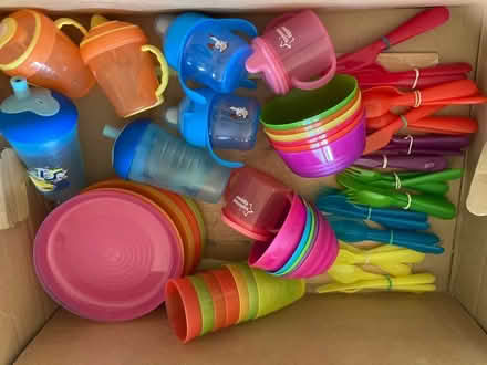 Photo of free Collection of plastic cups, plates and cutlery (Duddingston EH15) #1