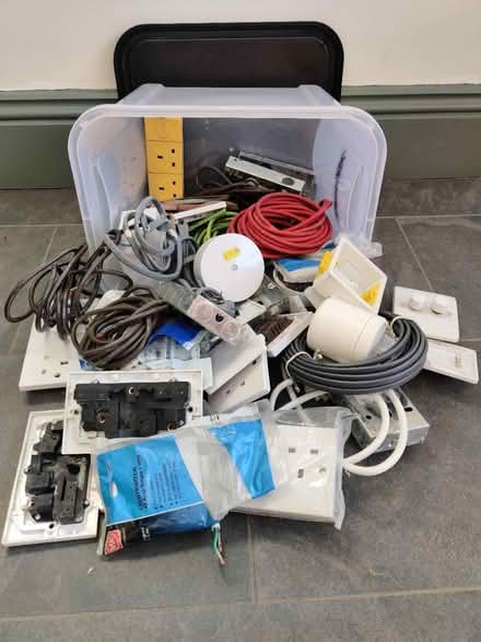 Photo of free Box of electrical cables & fittings (Hornsey N8) #1