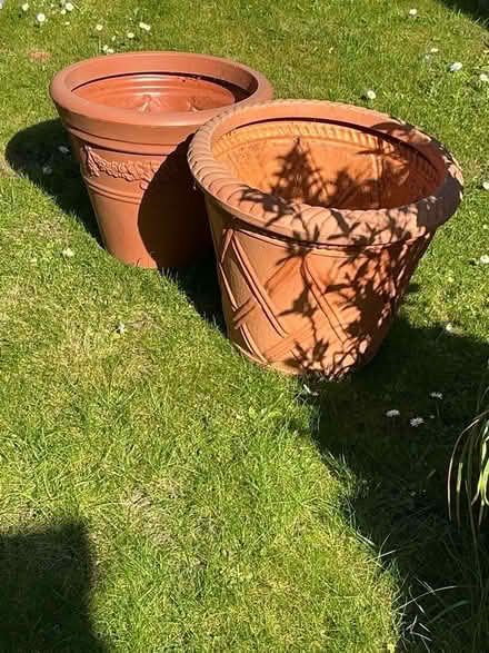 Photo of free 2 large flower pots (Hextable BR8) #1