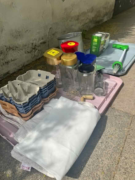 Photo of free Glass jars, furniture polish, eggs cartons, canvas tote bags (Newington Green N5) #1