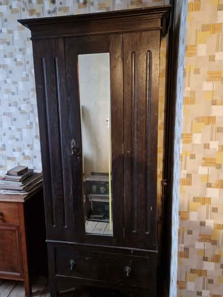 Photo of free Single Door Dark Wooden Wardrobe (Gidea Park RM2) #2