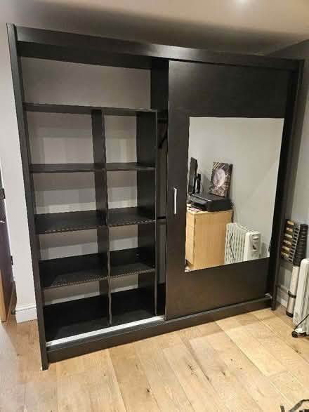 Photo of free Black wardrobe with mirror (Kennington OX1) #1