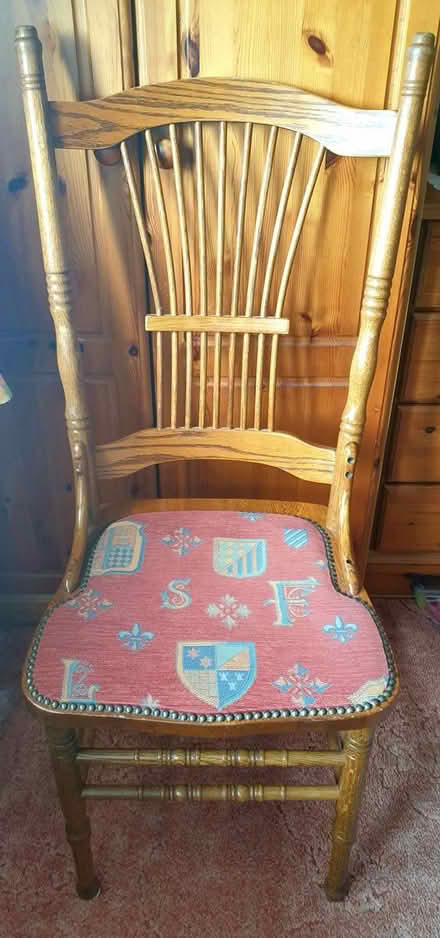 Photo of free 2 x pretty wooden dining chairs (Woodside WD25) #1