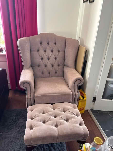 Photo of free Queen Anne Chair and footstool (Mosspark, Glasgow, G52) #1