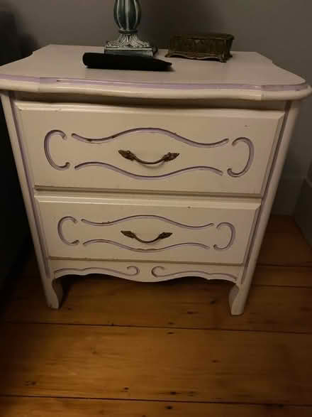 Photo of free white wooden night stand (Lowell and highland) #1