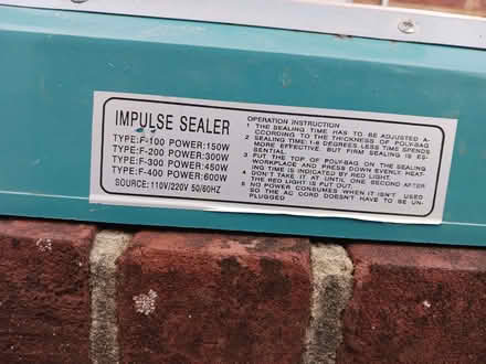 Photo of free Impulse Polythene Bag Sealer (Kempshott RG22) #2