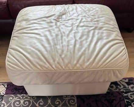 Photo of free Cream Leather Storage Footstool (Woodmancote GL7) #1
