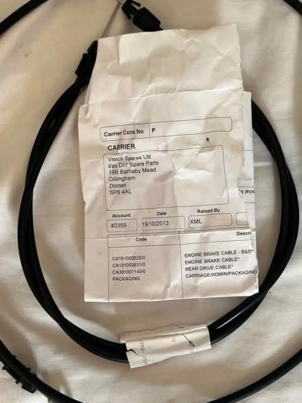 Photo of free Lawn Mower brake/rear drive cables (Shirley, Croydon) #1